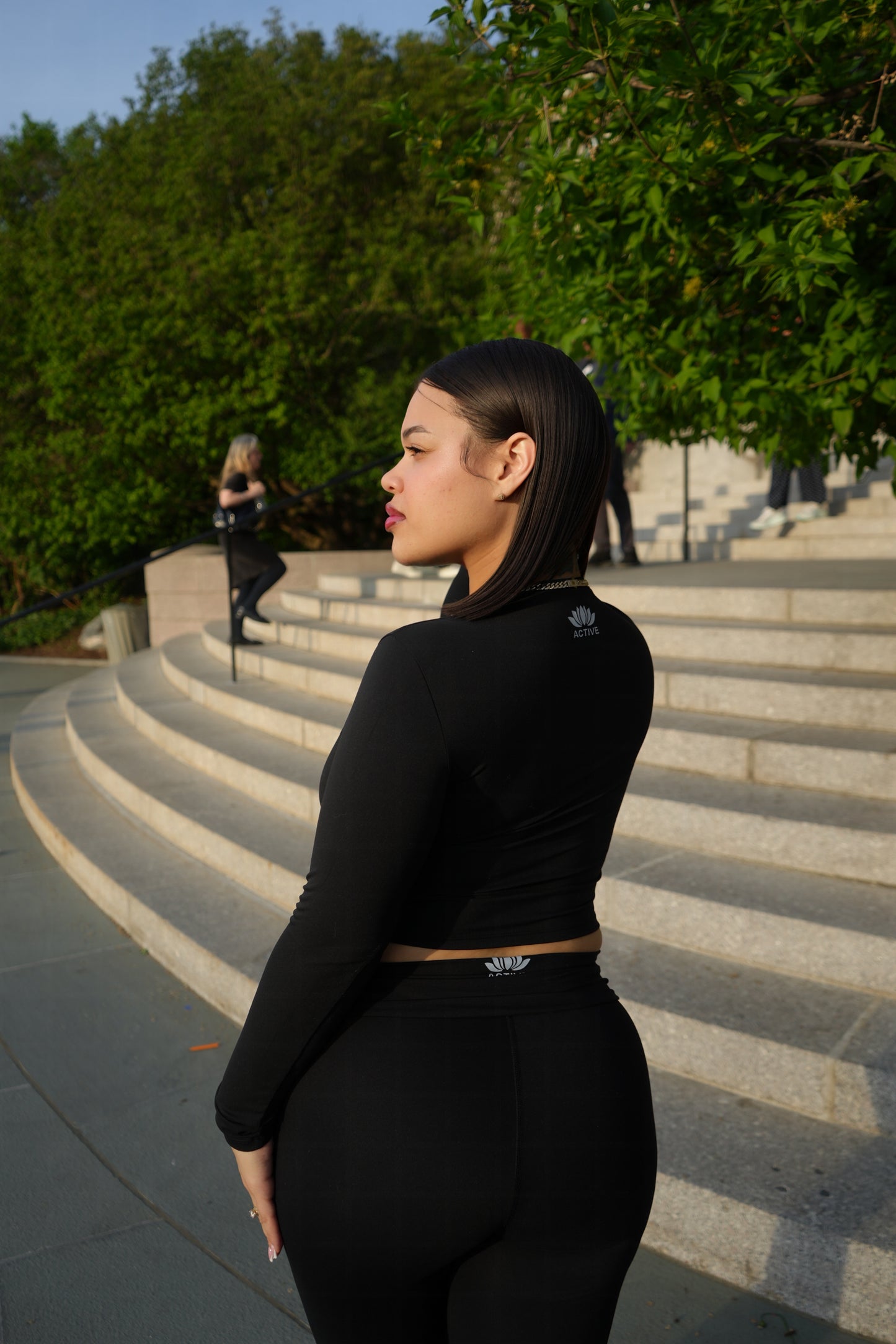 The Onyx Bloom Yoga Pants